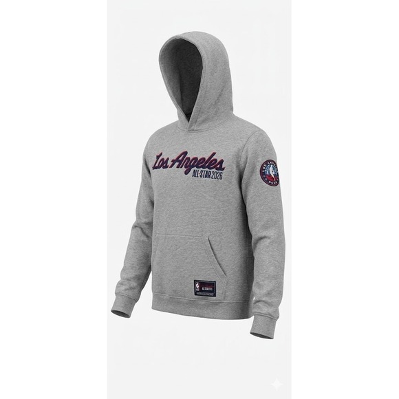 Other - NBA All Star 2026 Los Angeles Pullover Hoodie Mens Small Gray Chenille Patch
